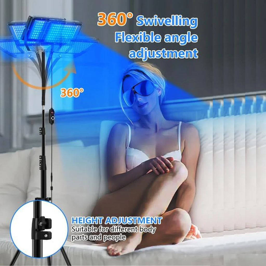 Lámpara de bronceado ultravioleta, trípode de 50W, lámpara Solarium para cuerpo bronceado, 96 Uds., longitud de onda de lámpara de luz azul, 460nm y 480nm, cuidado de la piel