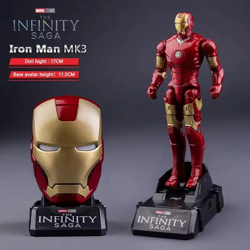 Figura de acción deformable con forma de cabeza de Iron Man de Marvel, modelo de Spider-Man con articulaciones móviles, muñeco educativo para niños