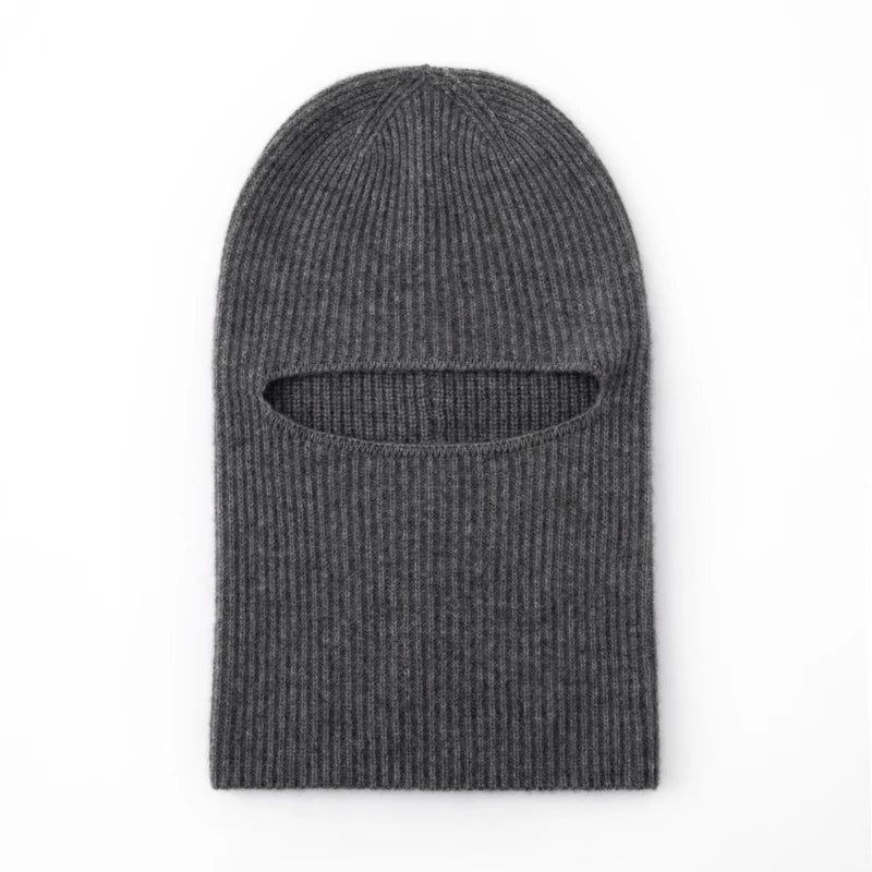 Gorro 100% Cachemira para Mujer, Pasamontañas Tejido, Calentador de Cuello, Máscara Facial, Gorro de una Pieza para Hombre, Envoltura para la Cabeza a Prueba de Frío para Ciclismo