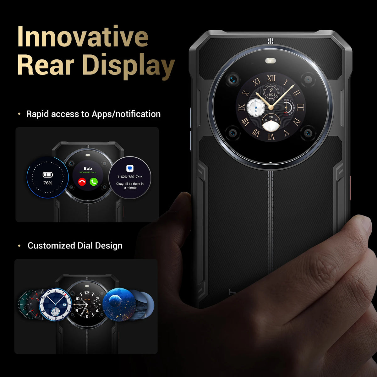 [Enviado desde Europa] FOSSIBOT F109S Teléfono robusto 4G, pantalla HD+ de 6,75 pulgadas, 24(8+16)GB RAM + 256GB ROM, MediaTek Helio G81 4G, batería de 10600mAh, carga rápida de 18W, cámara de 50MP+16MP, pantalla trasera de 1,32 pulgadas, Android 15, NFC