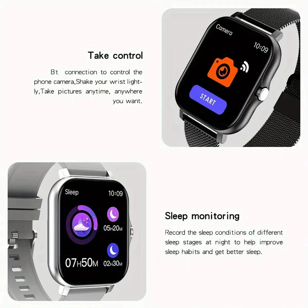 LAXASFIT 2025 Nuevo reloj inteligente para hombre, regalo para mujer, reloj deportivo de fitness con pantalla táctil completa, reloj inteligente con llamada Bluetooth