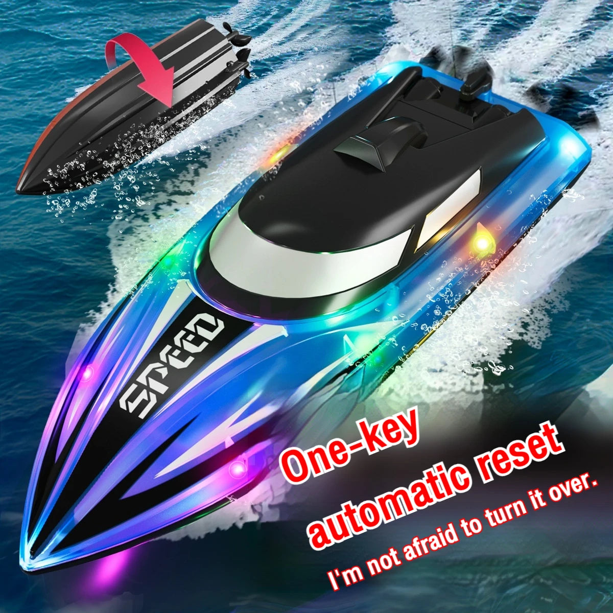 RC Boat Ship High-Speed Remote Control Boats Speedboat Radio Controlled Machine Toys for Boys Children's Day Gifts Outdoor Toy