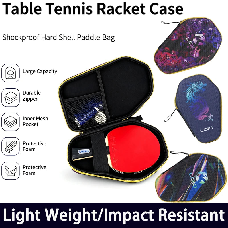 Funda para Raqueta de Tenis de Mesa LOKI, Bolsa Deportiva Rígida de EVA, Estuche Protector Impermeable de Alta Calidad para Raqueta de Ping Pong