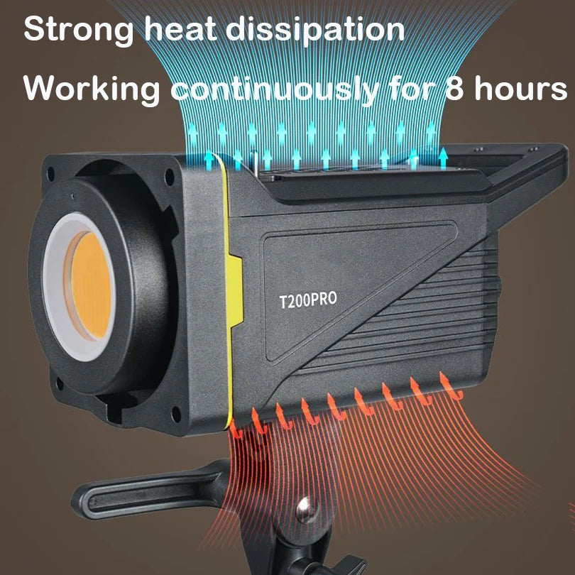 Luz de vídeo con montaje en V de 200W con Control inalámbrico CRI 95+ 2700K-6500K 220V lámpara solar lámpara Bowens COB fotografía interior y exterior