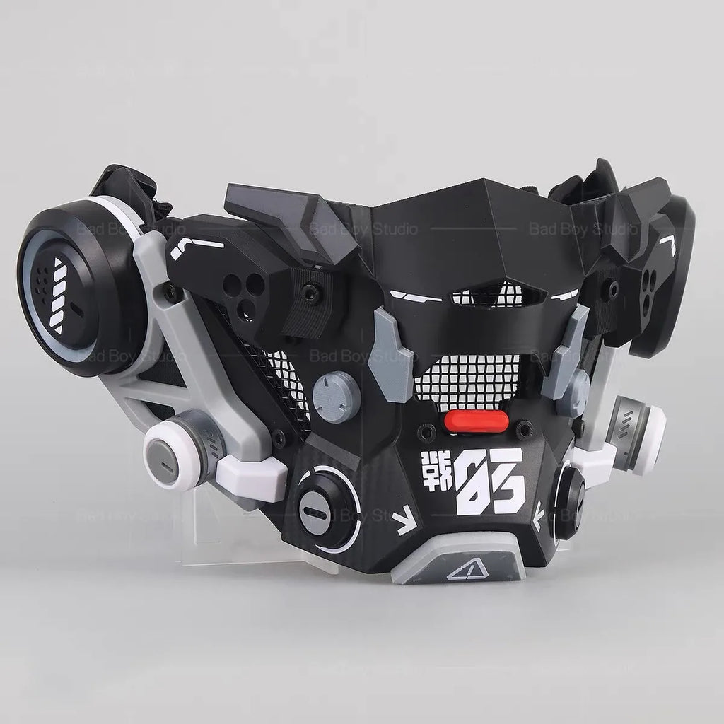 Máscara Facial Cyberpunk Mecha Futurista, Tecnología de Ciencia Ficción, Máscara Táctica Punk Mecánica, Accesorios de Cosplay para Halloween y Festivales de Música