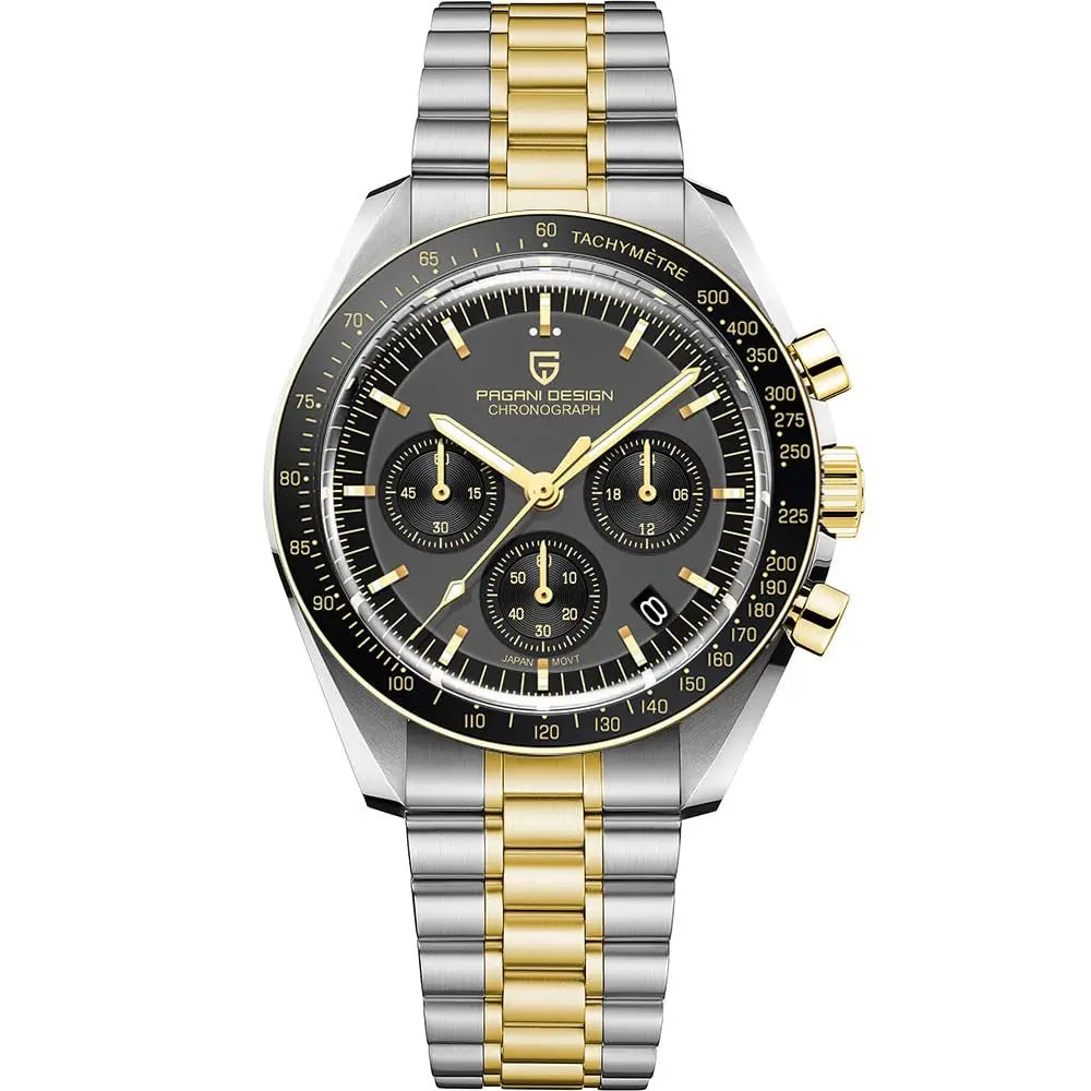 PAGANI DESIGN PD1701 Gold Luxury Men's Watches Quartz Wristwatches Chronograph VK63 Watch For Men AR Sapphire Mirror Clock Gifts