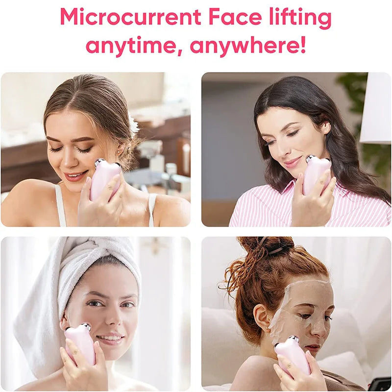 Rodillo masajeador Facial EMS, máquina de Estiramiento Facial de microcorriente, masajeador con rodillo Facial en V, rejuvenecimiento de la piel, dispositivo de belleza antiarrugas