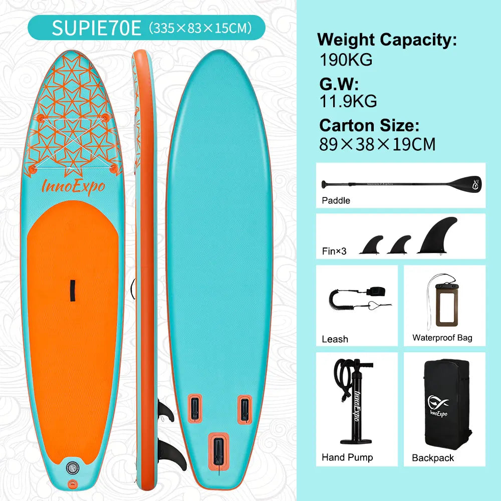 Tabla de Paddle Surf Inflable InnoExpo, Tabla de Surf, Tabla de SUP, Antideslizante, Deportes Acuáticos, Tabla de Paddle Surf ISUP