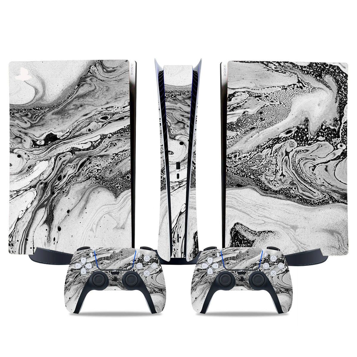 Skin Sticker for PS5 Digital Decorative Vinyl Decal Full Cover Wrap for Game Console and 2 Controllers