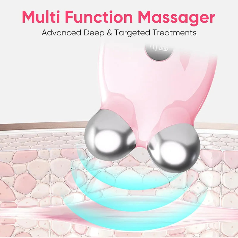 Rodillo masajeador Facial EMS, máquina de Estiramiento Facial de microcorriente, masajeador con rodillo Facial en V, rejuvenecimiento de la piel, dispositivo de belleza antiarrugas