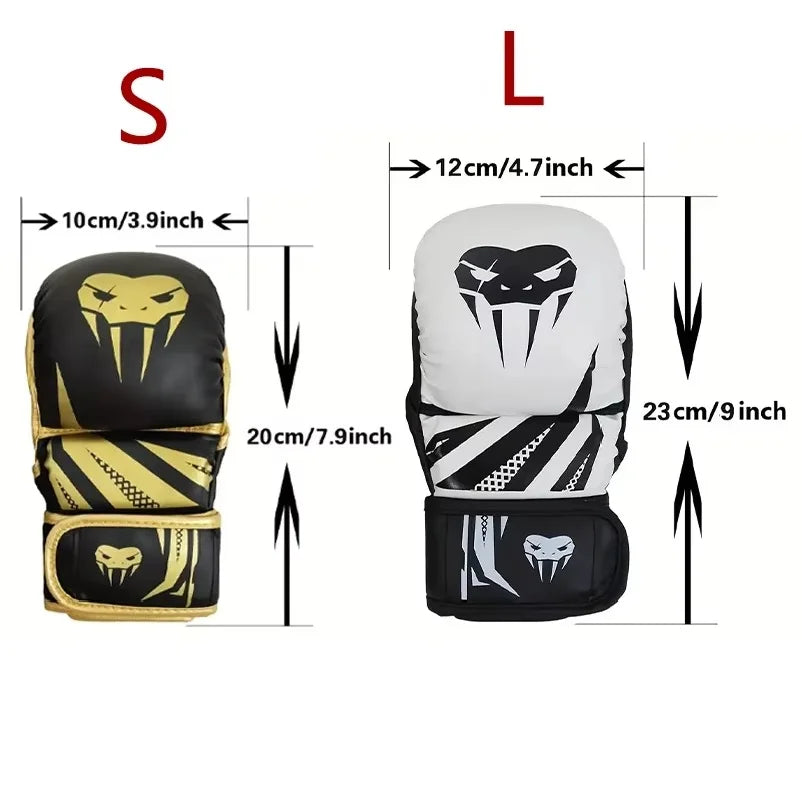 Guantes de Boxeo Profesionales MMA de Medio Dedo para Lucha, Guantes de Entrenamiento de Artes Marciales Mixtas, Guantes de Boxeo Gruesos para Sanda y Lucha Libre