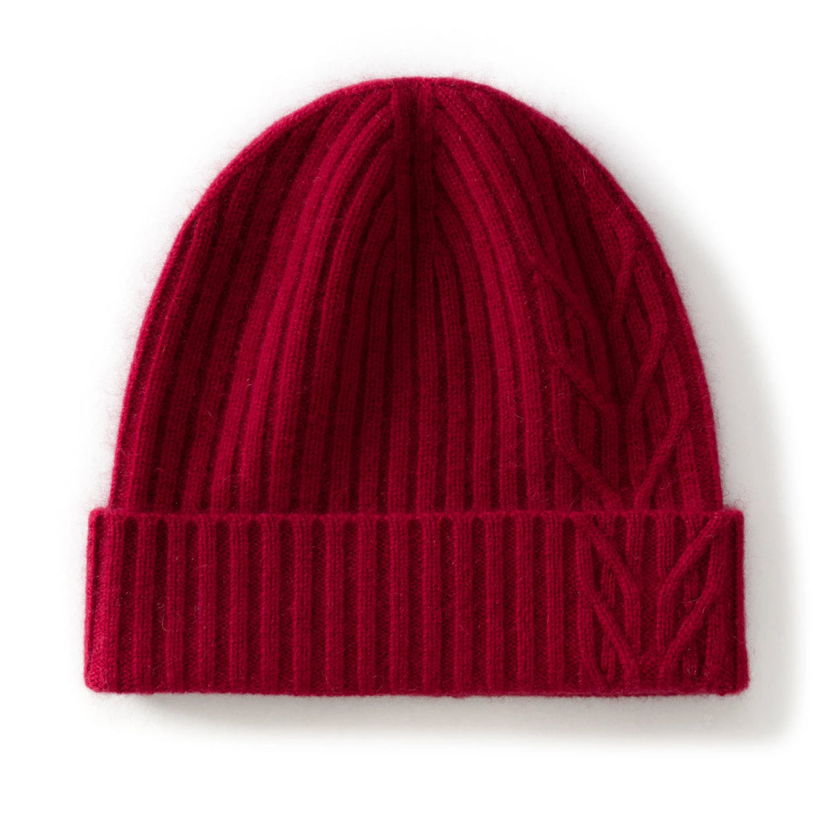 Gorros de Cachemira de calidad 100% para mujer, gorro de invierno para mantener el calor al aire libre, gorros de punto acanalados informales, gorros con calavera de Color sólido para mujer