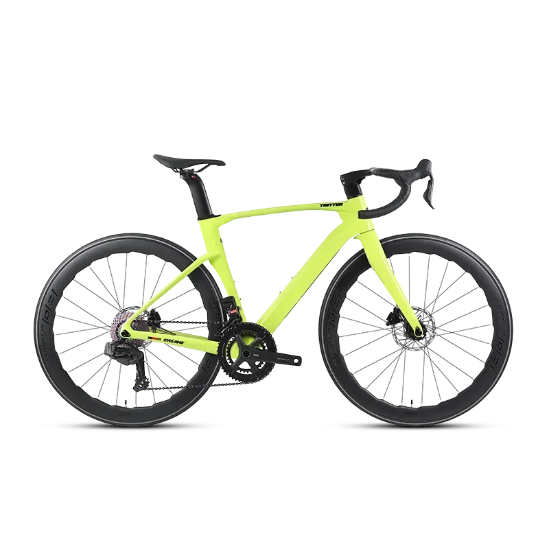 Bicicleta de ruta TWITTER CYCLONE 105, grupo R7120-24S, cableado interno totalmente oculto, fibra de carbono T1000, frenos de disco hidráulicos R7070