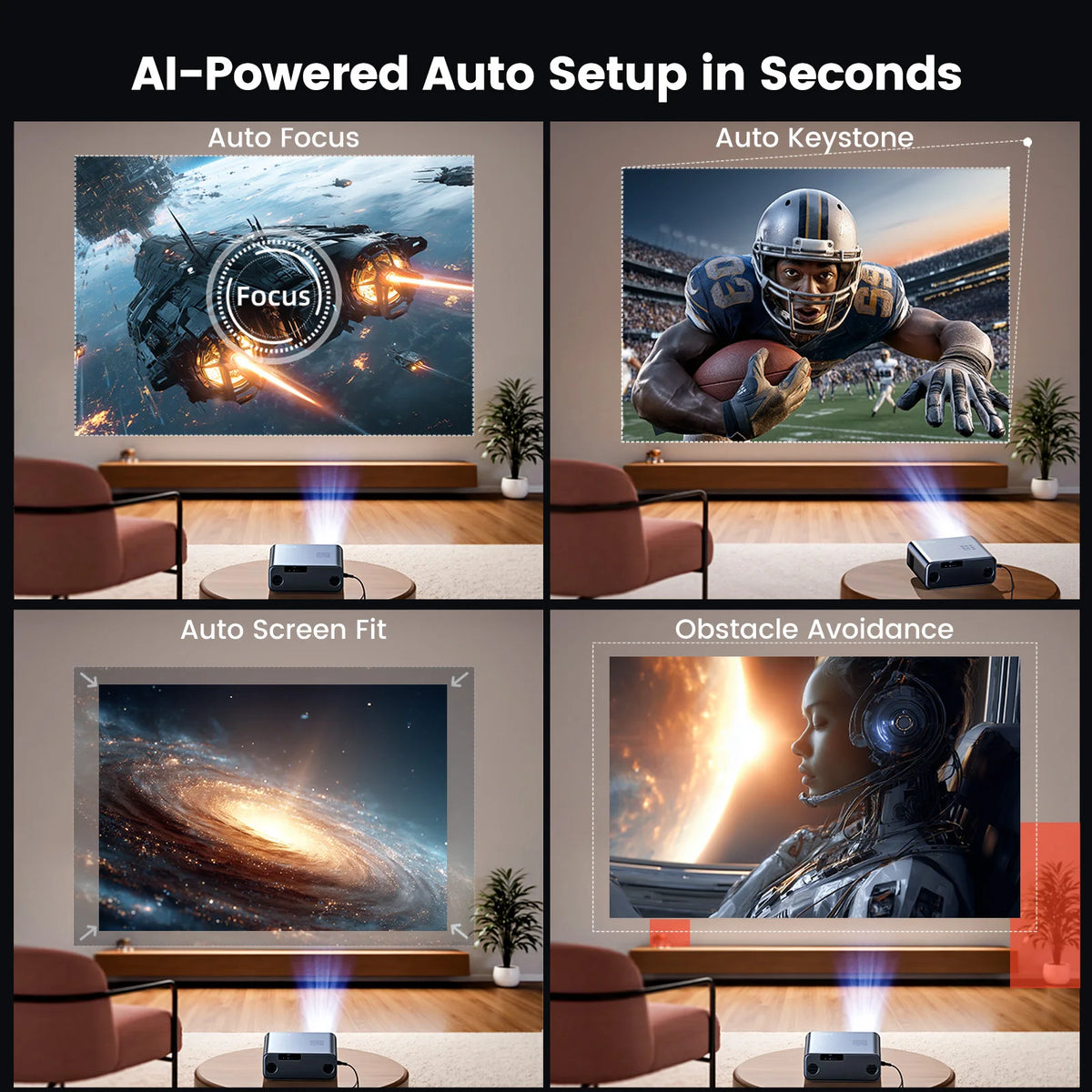 Proyector Inteligente Wimius G1 45000lumens 4K con Sistema Google TV, Enfoque Automático, Wifi, Alta Calidad, Full HD 1080P, Cine en Casa, Proyector de Haz para Películas