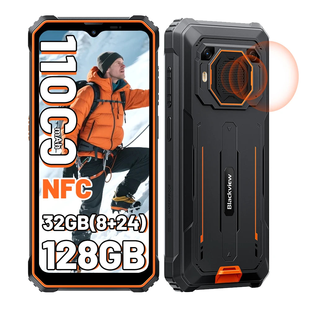 BLACKVIEW BV6200 Plus [Sin cargador UE] Smartphone resistente 32GB(8+24) + 128GB 11000mAh Teléfono móvil Android 15 6.56'' 90Hz NFC