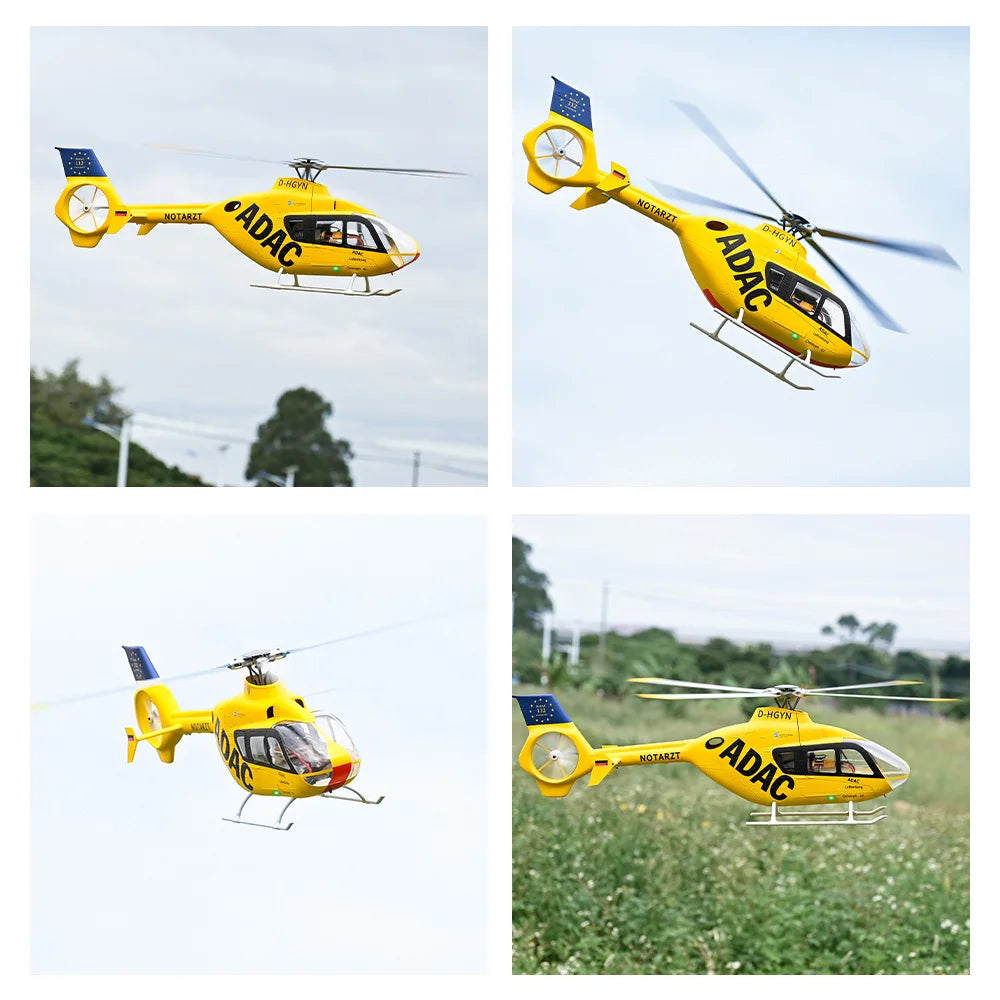 Helicóptero RC FLYWING EC135 con Luz LED, Control de Vuelo ACE, Helicóptero a Escala EC135, Tamaño 470, Helicópteros RC de 4 Aspas y 6 Canales
