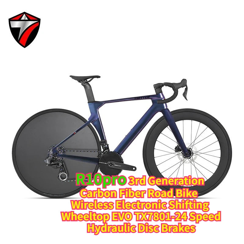 Bicicleta de carretera de carbono TWITTER R10pro, transmisión electrónica EVO TX-24S, transmisión mecánica 105R7120-24S.