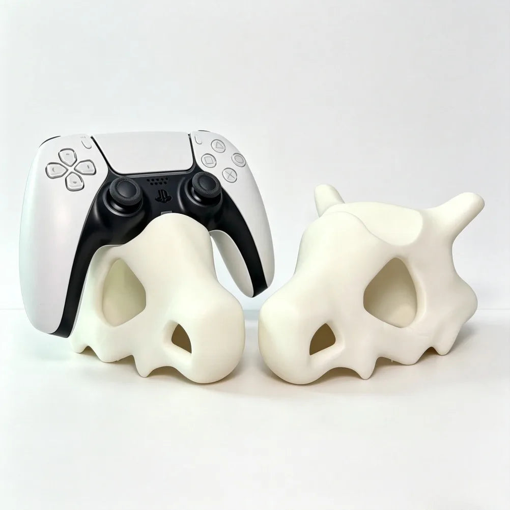 Soporte para mando con forma de cráneo de Cubone impreso en 3D, adorable base de exhibición estable para mandos de videojuegos, decoración de habitación gamer para PS5 DualSense