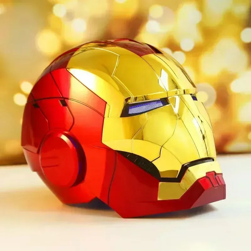Casco Eléctrico de Iron Man de Marvel 1:1 MK50 MK5 con Control por Voz y Ojos con Luz, Modelo de Juguete para Adultos, Tecnología Vestible, Regalo de Navidad