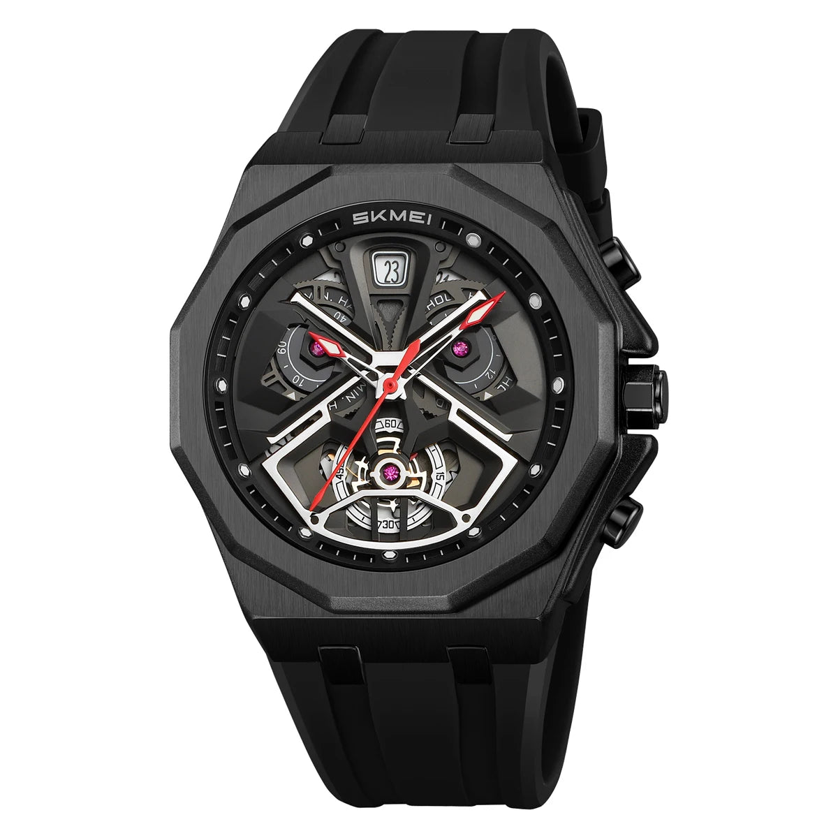 Reloj SKMEI 2432 para hombre, casual, de marca reconocida, redondo, con movimiento de cuarzo, resistente al agua, de lujo, comercial, con visualización de día de la semana.