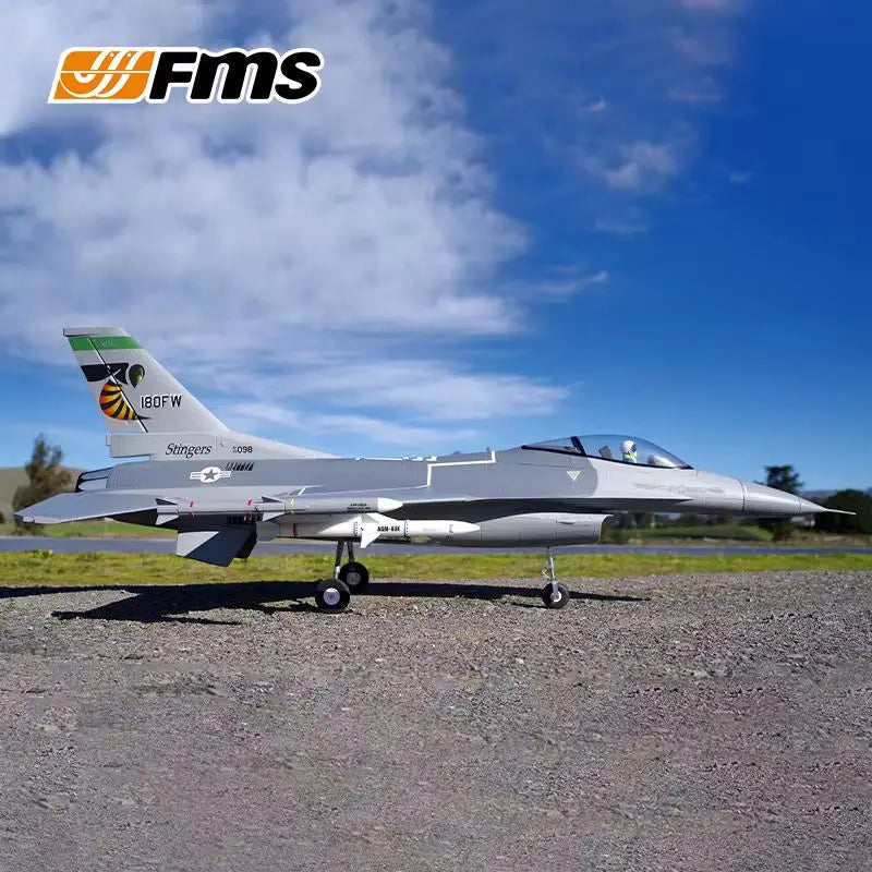 Avión de Control Remoto Eléctrico Simulado FMS EDF Jet 70mm F‑16C Fighting Falcon PNP, Avión de Espuma de Ala Fija F16C