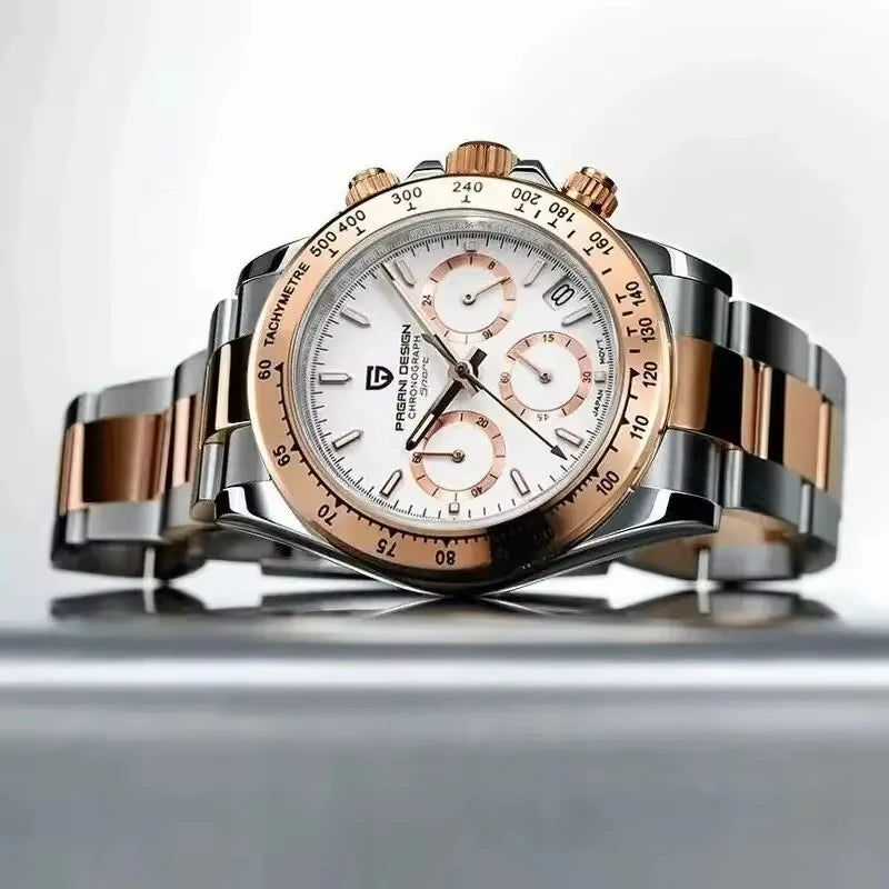 Reloj de hombre PAGANI DESIGN 2026 nuevo, dorado 1644, reloj de pulsera de cuarzo de lujo de marca superior para hombre, cronógrafo, resistente al agua