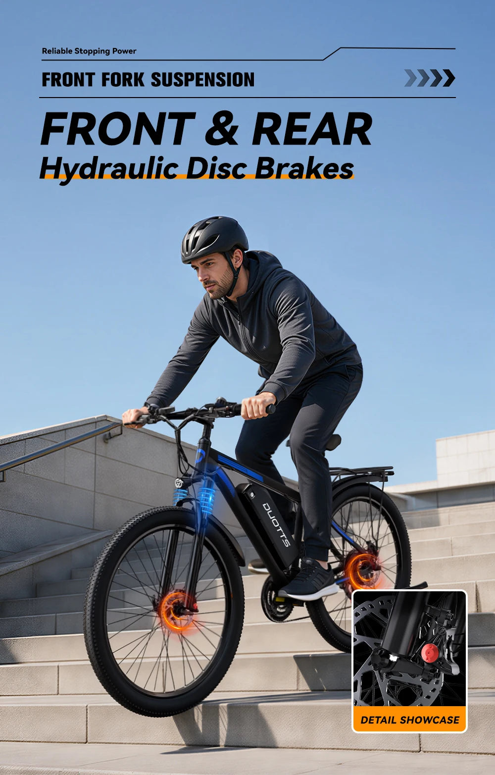 Bicicleta eléctrica DUOTTS C29-L con frenos hidráulicos, motor de 750W, batería de 48V15AH, cuadro de aleación de magnesio y aluminio, neumáticos de 29 pulgadas y 21 velocidades