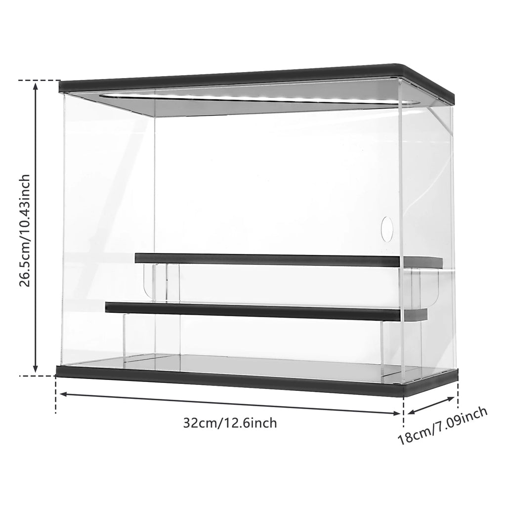 Vitrina de acrílico de 3/5 niveles con luz LED para figuras, organizador de juguetes y cajas sorpresa, a prueba de polvo para muñecos y figuras de acción