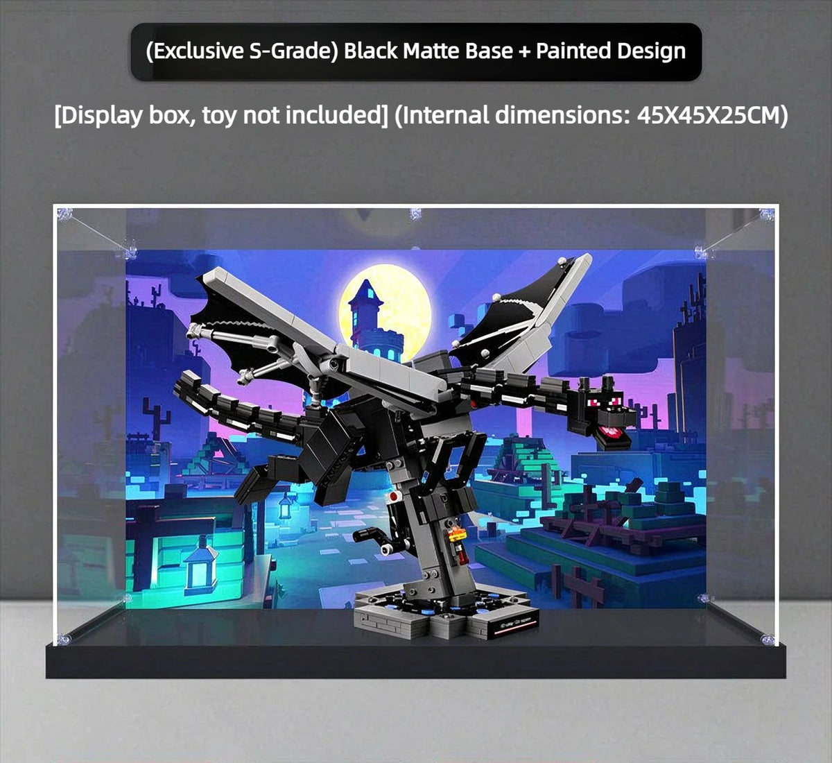 Vitrina de acrílico adecuada para bloques de construcción Lego 21595 Dragon, transparente y a prueba de polvo, expositor para el modelo de bloques 21595, juguete no incluido