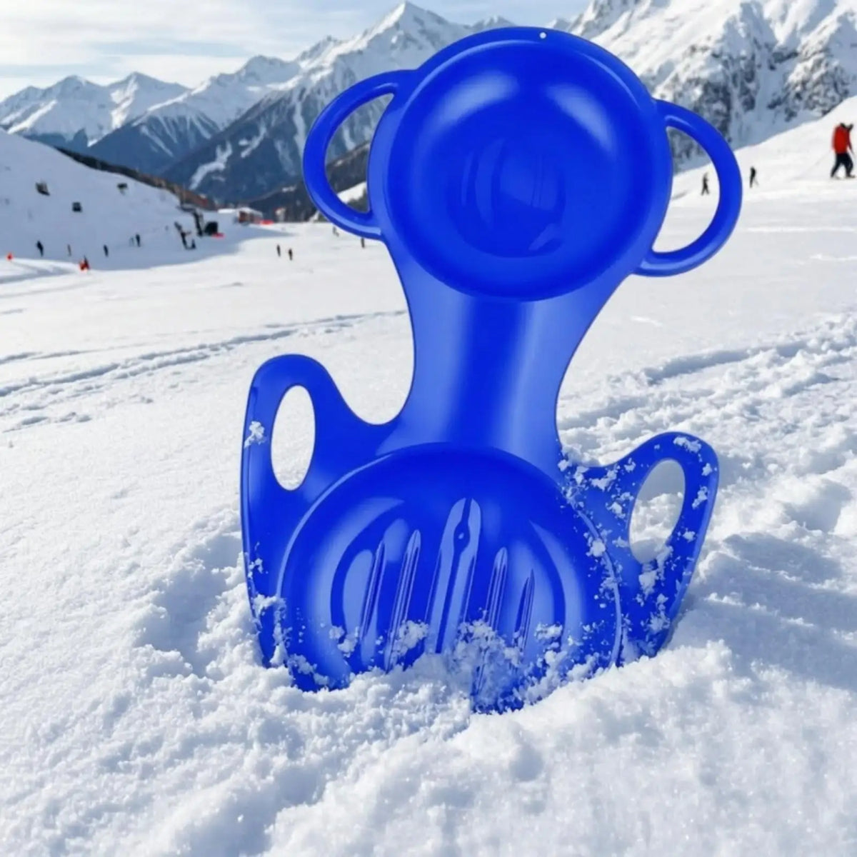 Trineo de nieve para dos personas, ligero y con asas, diseñado para el esquí de trineo, ideal para familias.
