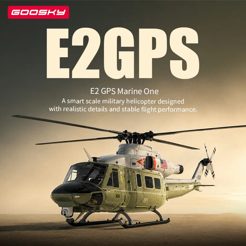 Nuevo Helicóptero RC GOOSKY E2 Marine One GPS 2026, Apariencia Militar, Estuche Portátil, Versión BNF/RTF