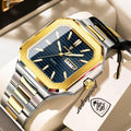 Reloj de cuarzo para hombre POEDAGAR, de negocios, impermeable, luminoso, con fecha y día, clásico, de acero inoxidable