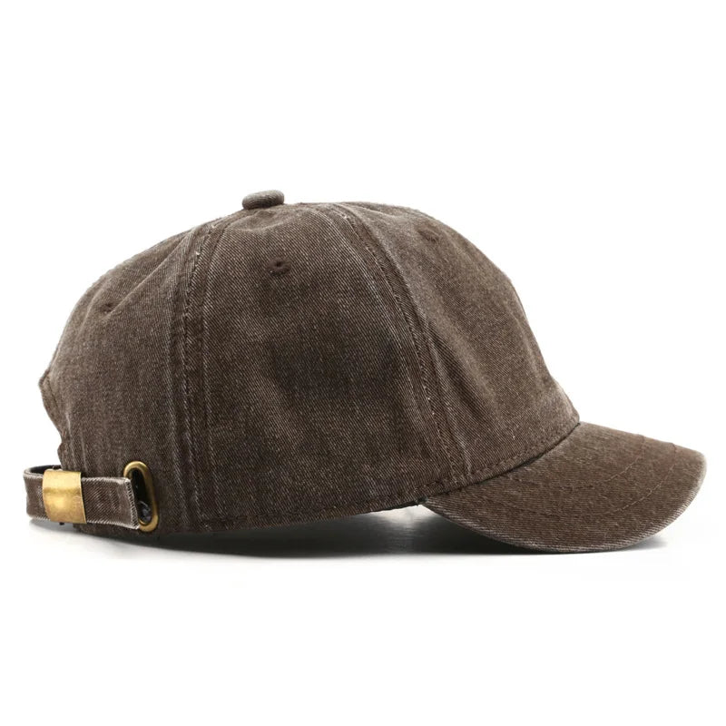 Gorra de béisbol vintage de mezclilla de ala corta para mujer y hombre, estilo coreano JK, gorra de algodón lavado, estilo hip hop, ajustable, tipo camionero
