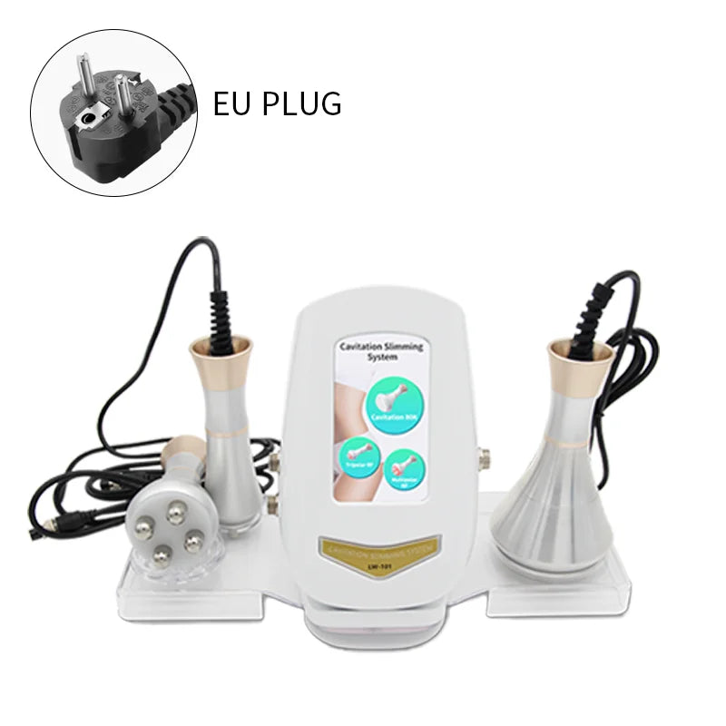 Equipo de Belleza 3 en 1 con Radiofrecuencia, Cavitación y Ultrasonido para Masajes de Relajación, Rejuvenecimiento y Moldeamiento de la Piel