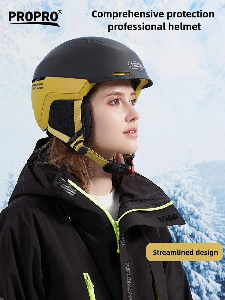 PROPRO Casco de esquí ligero con seguridad esquí profesional Snowboard motocicleta integralmente moldeado esquí nieve marido hombres mujeres