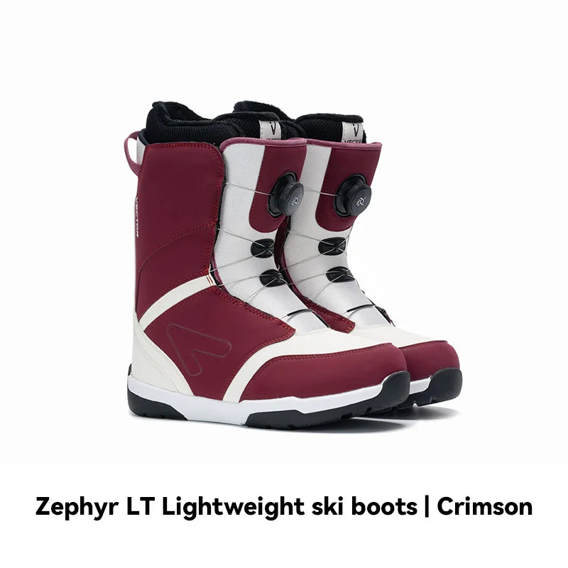 VECTOR Zapatos de Esquí Profesionales para Hombre y Mujer, Botas de Snowboard Cálidas e Impermeables, Botas de Nieve Transpirables de Cuero Antideslizantes