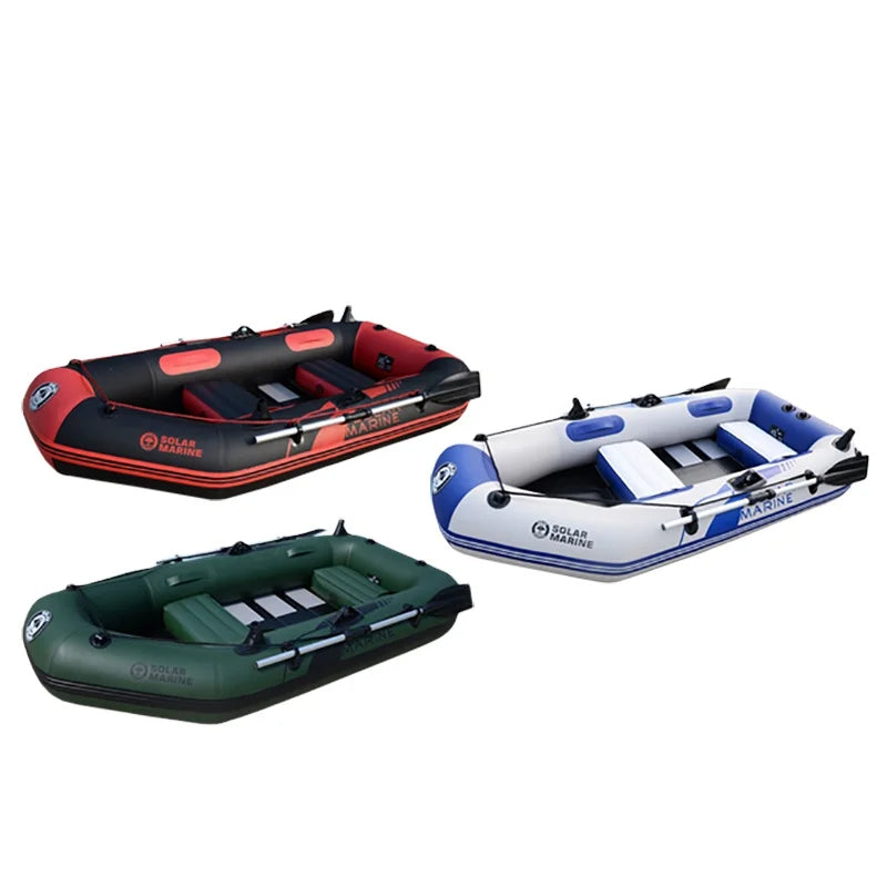 Kayak Inflable de PVC para 3 Personas, Modelo B230-1 de 230 CM, con Piso de Madera, para Pesca, con Remos y Accesorios, en Oferta