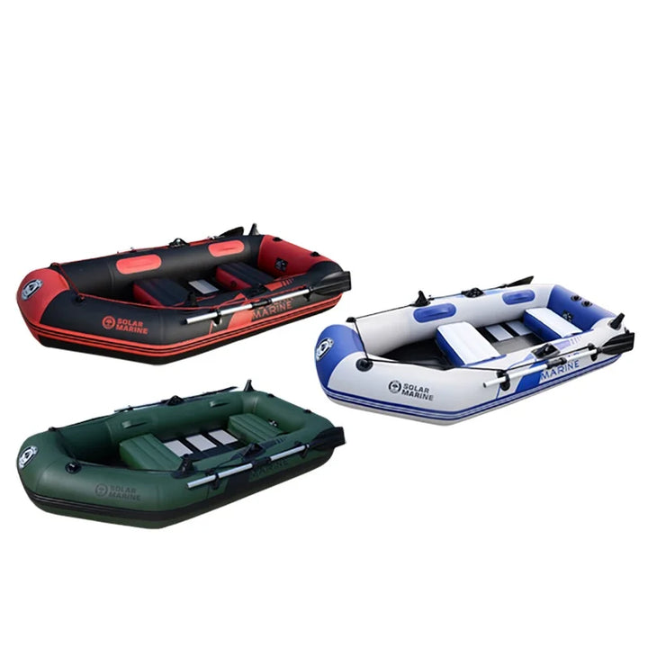 Kayak Inflable de PVC para 3 Personas, Modelo B230-1 de 230 CM, con Piso de Madera, para Pesca, con Remos y Accesorios, en Oferta