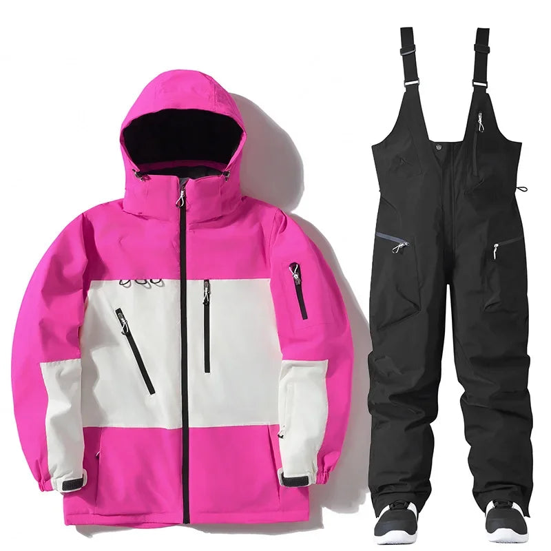 Traje de esquí térmico para hombre y mujer, temporada de nieve 24-25, pantalones impermeables para snowboard y esquí.
