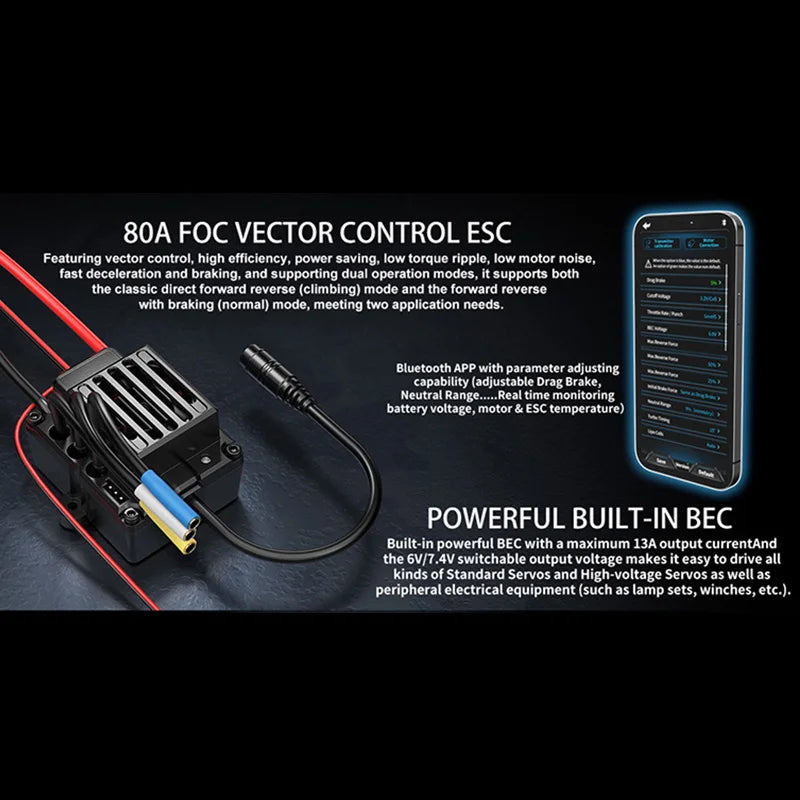 Hyper Go MJX H8E H8H H8P Camioneta RC sin escobillas a escala 1/8 con motor 3970 2000KV, ESC FOC de 80A, 8 canales, 2.4G, servo de 35KG, todoterreno, coche de control remoto para adultos