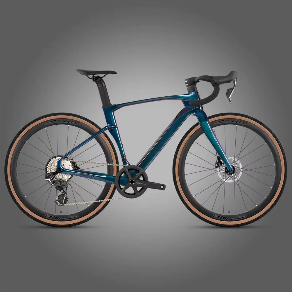 Bicicleta de carretera de fibra de carbono TWITTER Gravel V3, velocidad variable electrónica SENTYEH, ES7000-1*13 velocidades, frenos de disco hidráulicos, bicicleta de gravel