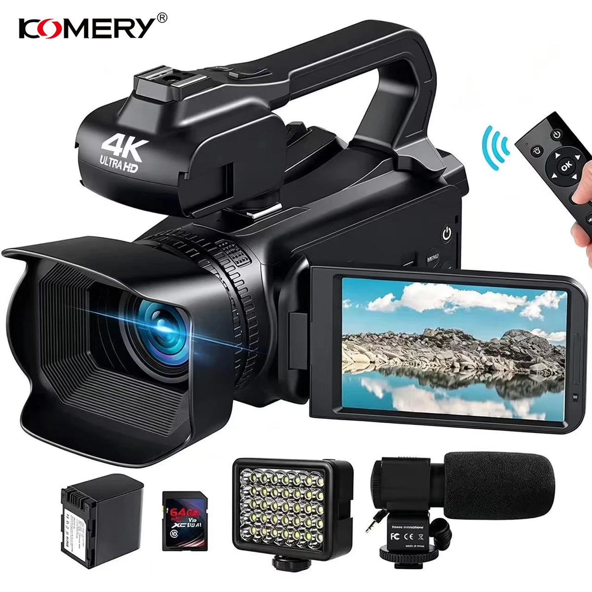 Cámara de vídeo profesional 4K para fotografía, Zoom Digital 18X, cámaras Vlog de visión nocturna, videocámara web WiFi de 64MP