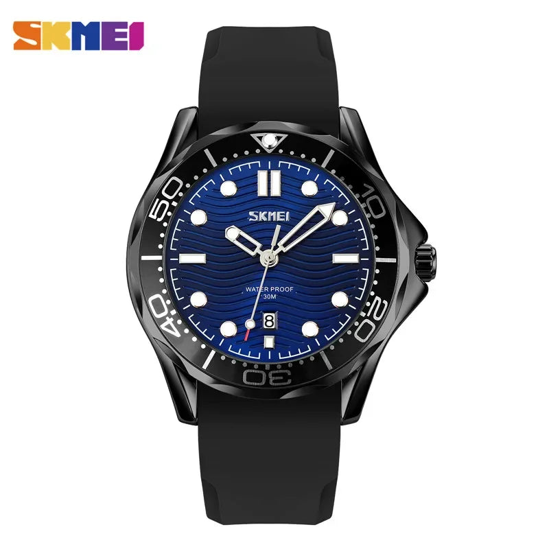 Reloj de pulsera SKMEI 9276 con esfera de textura tridimensional, reloj de moda con fecha y hora para hombre, movimiento de cuarzo japonés