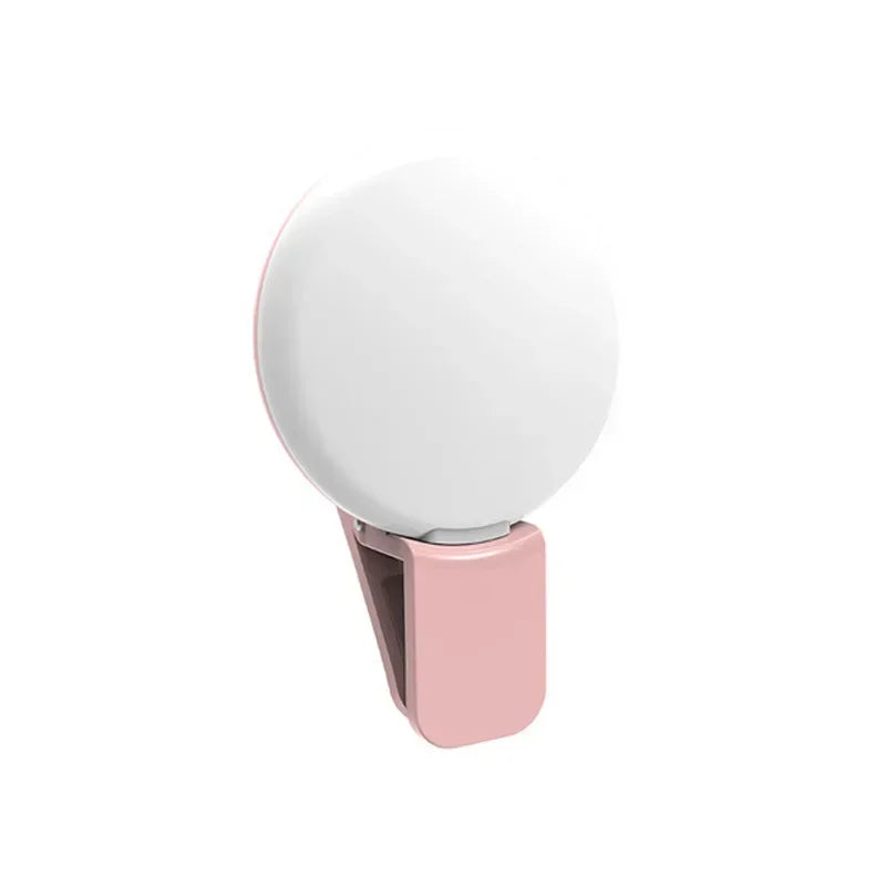 Anillo de luz LED para Selfie para teléfono móvil, portátil, Mini, duradero, práctico, tres torchas de atenuación, círculo, Clip de fotografía, luz de relleno