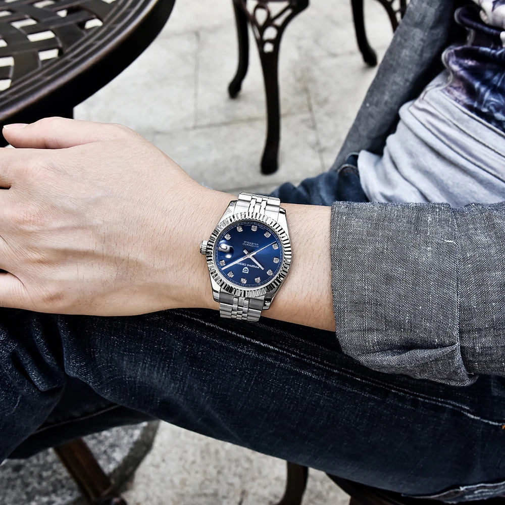 Reloj para hombre PAGANI DESIGN PD1645, movimiento automático, resistente al agua 100M, acero inoxidable, cristal de zafiro, reloj deportivo y de negocios