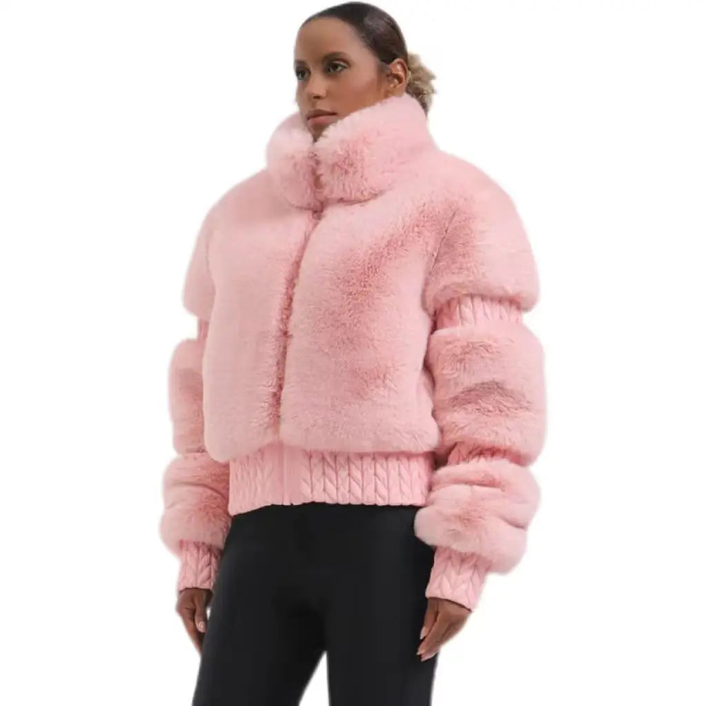 Chaqueta de Esquí para Mujer GSOU SNOW, Chaqueta de Snowboard con Piel Sintética, Ajustada, Aislante, Resistente al Viento, Gruesa y Cálida para Invierno, Mantiene el Calor hasta -30°C