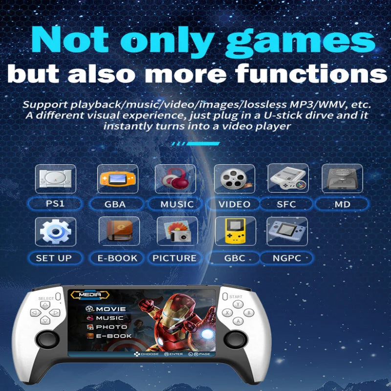 Consola de Juegos 5.0 con Pantalla Grande de Alta Definición, Estilo Retro, Mini Joystick Doble, Estilo Arcade de Lucha para Dos Personas