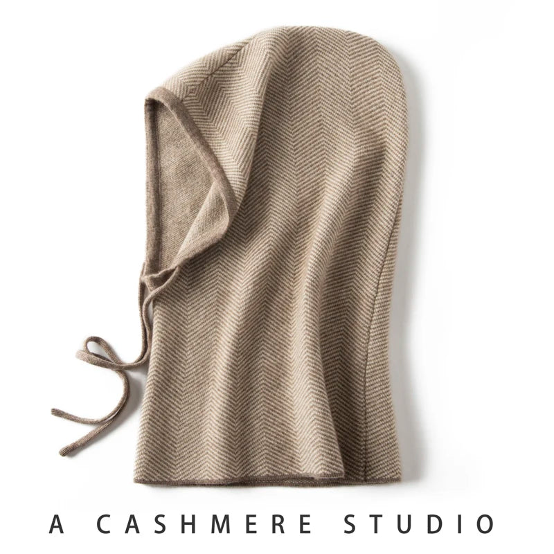 MERRILAMB-sombreros con capucha de Cachemira para mujer, gorro con cuello más cálido, diseño de anillo, gorro de cuello con capucha de punto grueso, gorro de Cachemira Unisex