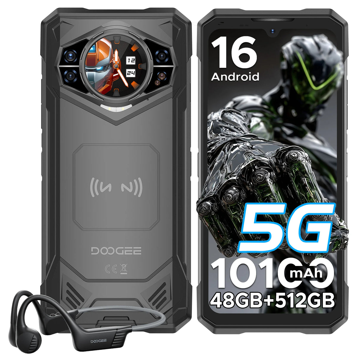 Smartphone robusto DOOGEE S200 5G 32GB 512GB pantalla IPS FHD 120Hz batería mAh dimensiones teléfonos