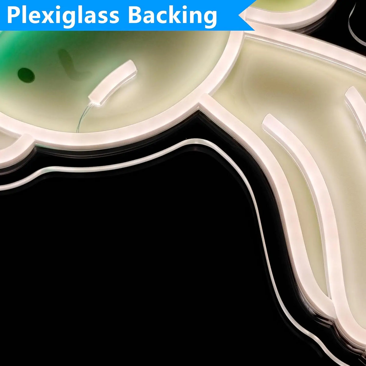 Placa de plexiglás y luces LED moldeadas del letrero de neón, borde blanco